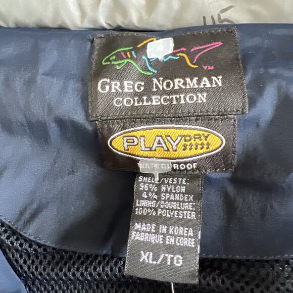 Greg Norman Jacket XL Navy Golf PLAY DRY Waterproof 1/4 Zip Pullover Shell NEW - Picture 8 of 15